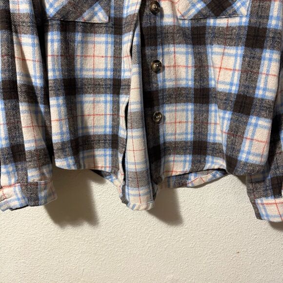 HYFVE Plaid Shirt Jacket Shacket Flannel Button Front - Picture 3 of 4